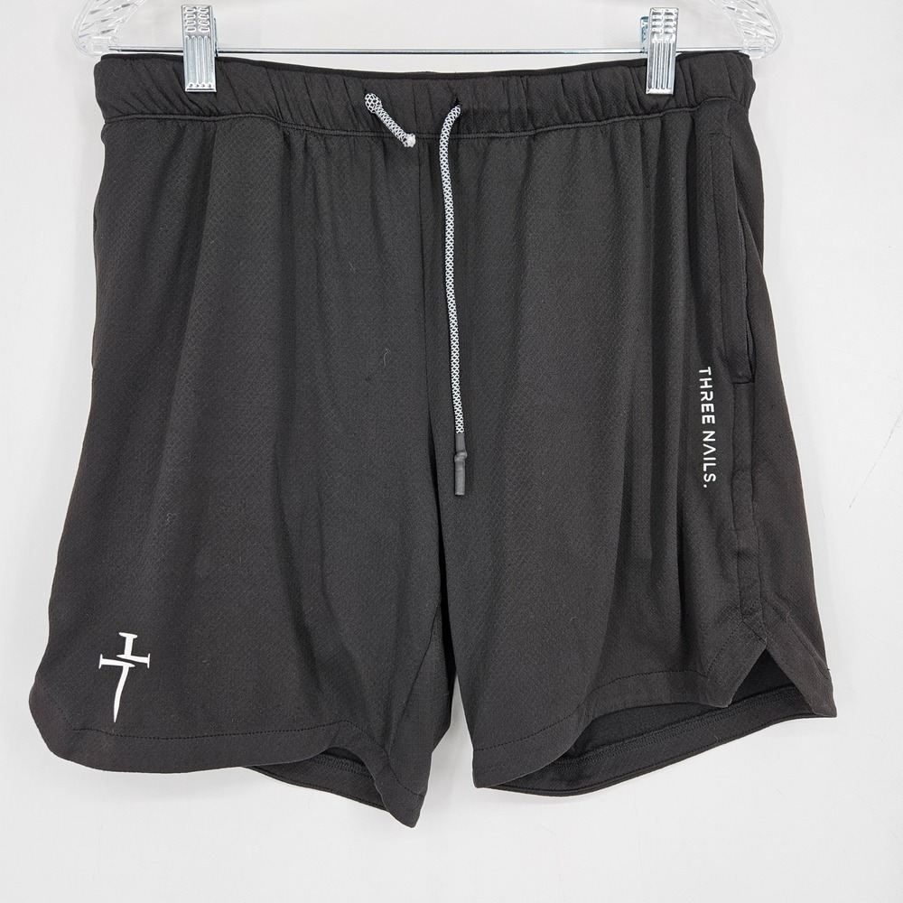 Three Nails Shorts Mens Medium Running Activewear Training Black Lined